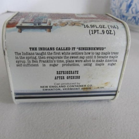 Maple Syrup Tin Container Vintage Advertising Tins Box Container New Hampshire - Picture 7 of 7